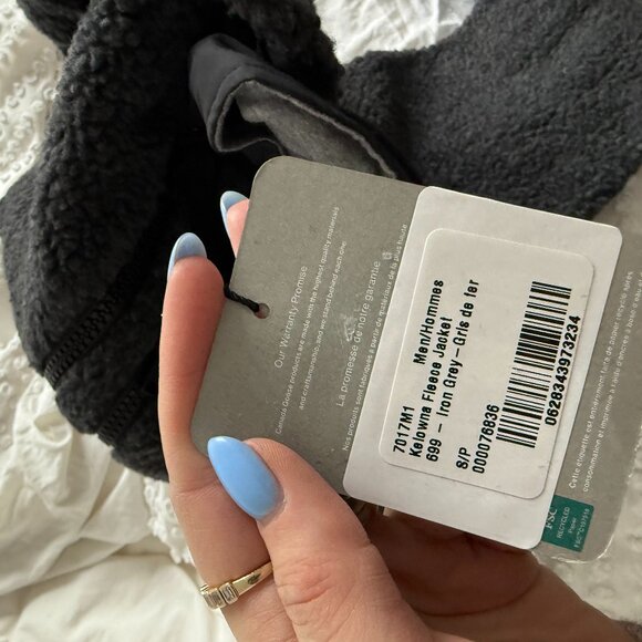 NWT Canada Goose Kelowna Fleece Jacket Iron Grey Wool Reflective Stripes Sz S - Picture 3 of 11